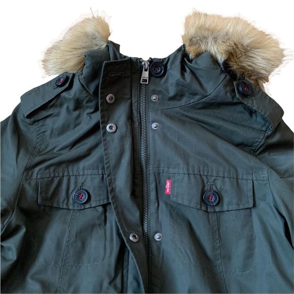 Levi’s Mid-length Hooded Parka Jacket Size Small - Picture 2 of 12